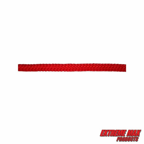 Extreme Max Extreme Max 3008.0343 16-Strand Diamond Braid Utility Rope - 1/4" x 100', Red 3008.0343